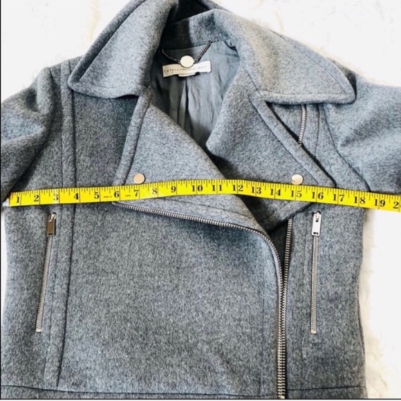 Rare! Stella McCartney Gray Wool Moto Biker Jacket Like New! - Picture 16 of 16